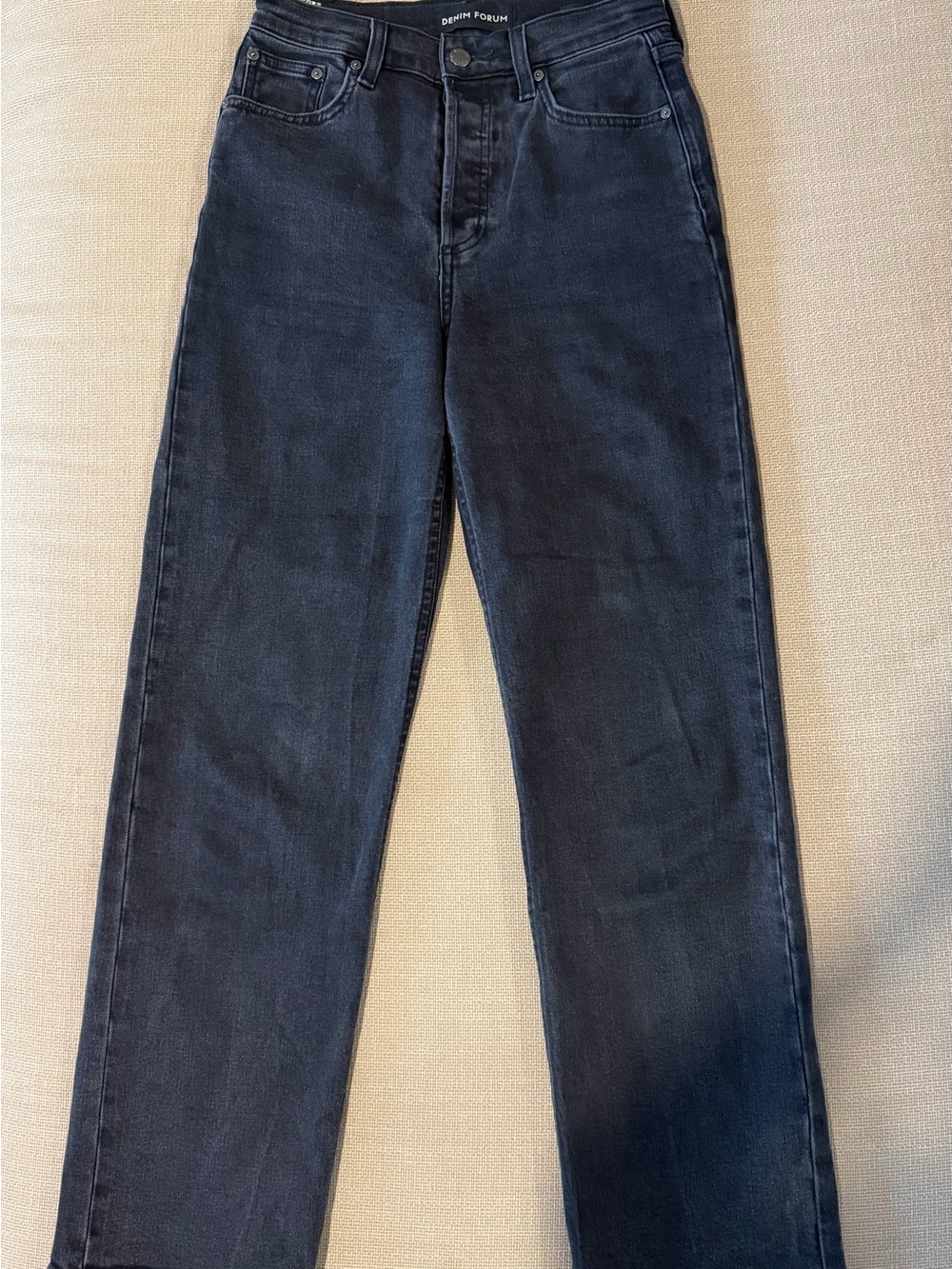 Aritzia Denim Forum Black High-Rise Straight Jeans